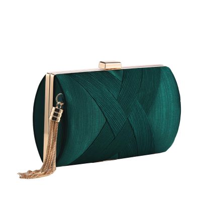 YAPAIOU Clutch Purses For Women Tassel Evening Clutch bag Cross Body & Shoulder Bag For Wedding Night out Party Green