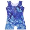 Belovance Gymnastics Leotards for Girls 7 8 Kid Dance Outfit Sparkly Blue Butterfly Biketard Toddlers Child (Blue Butterfly, 7-8 Years) view 2