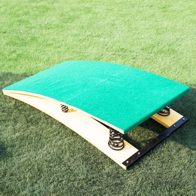 Adults Teenagers Kids Springboard Jumping Board - Load 176lbs, Vaulting Practice Backflip Exercise Aid Tool with Non-Slip Feet Pads, Wood Elastic Board ( Color : Green , Size : 4 springs-60x120cm )