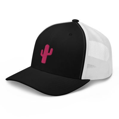 RIVEMUG Women Cactus Tree Pink Embroidery Trucker Hat Western Cowgirl Rodeo Baseball Cap Adjustable Cowboy Snapback for Women