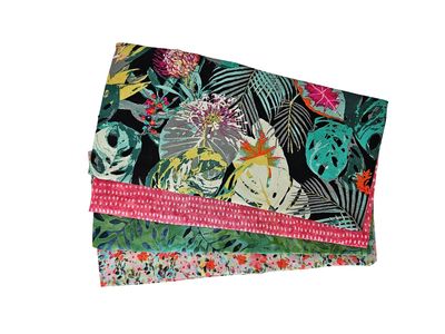 Peacegoods Eye Pillow COVER Pack of (4) Bulk Wholesale - Cotton Washable Fits most Eye Pillows - Yoga Massage Meditation Aromatherapy - green pink flowers geometric