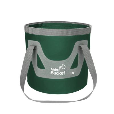 HMTRADE Collapsible Bucket,5 Gallon Portable Folding Water Portable Collapsible Wash Basin,Water Container Fishing Bucket for Travelling Camping Hiking Fishing Gardening (Blackish Green, 12L)