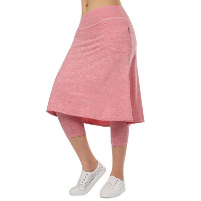 Women Knee Length Skirts with Leggings,Skirted Leggings Skorts Capris for Swimg Skirts Women Skort Zipper Pockets(Pink 4XL)