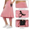 Women Knee Length Skirts with Leggings,Skirted Leggings Skorts Capris for Swimg Skirts Women Skort Zipper Pockets(Pink 4XL) view 4