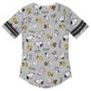 Peanuts Ladies Snoopy Baseball Jersey Snoopy Charlie Brown, Woodstock, Linus Mesh Button Down Baseball Jersey (Grey Black, Small) view 2