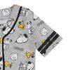 Peanuts Ladies Snoopy Baseball Jersey Snoopy Charlie Brown, Woodstock, Linus Mesh Button Down Baseball Jersey (Grey Black, Small) view 4