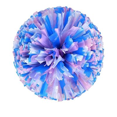 1Pc Plastic Double Hole Handle Cheerleader Pom Poms Metallic Streamer Club Sport Supplies Dance Party Club Decorator Tools (Color : 30cm-Purple Blue)
