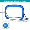 PATIKIL 4x3ft Portable Soccer Goal, Foldable Soccer Net with Carry Bag for Training Folding Indoor Outdoor Goal for Backyard Youth Soccer Practice, Blue view 2