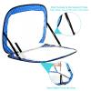 PATIKIL 4x3ft Portable Soccer Goal, Foldable Soccer Net with Carry Bag for Training Folding Indoor Outdoor Goal for Backyard Youth Soccer Practice, Blue view 3