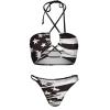 American US Flag Black and White Women's Two Piece Bikini Set Halter Neck Swimsuit Bathing Suits Sexy Swimwear M view 4