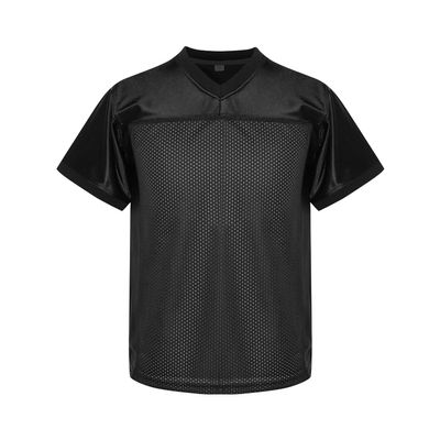 MESOSPERO Youth Football Jersey American Football Jersey Sports T-Shirt Blank Kids Football Practice Jersey (Black, L)