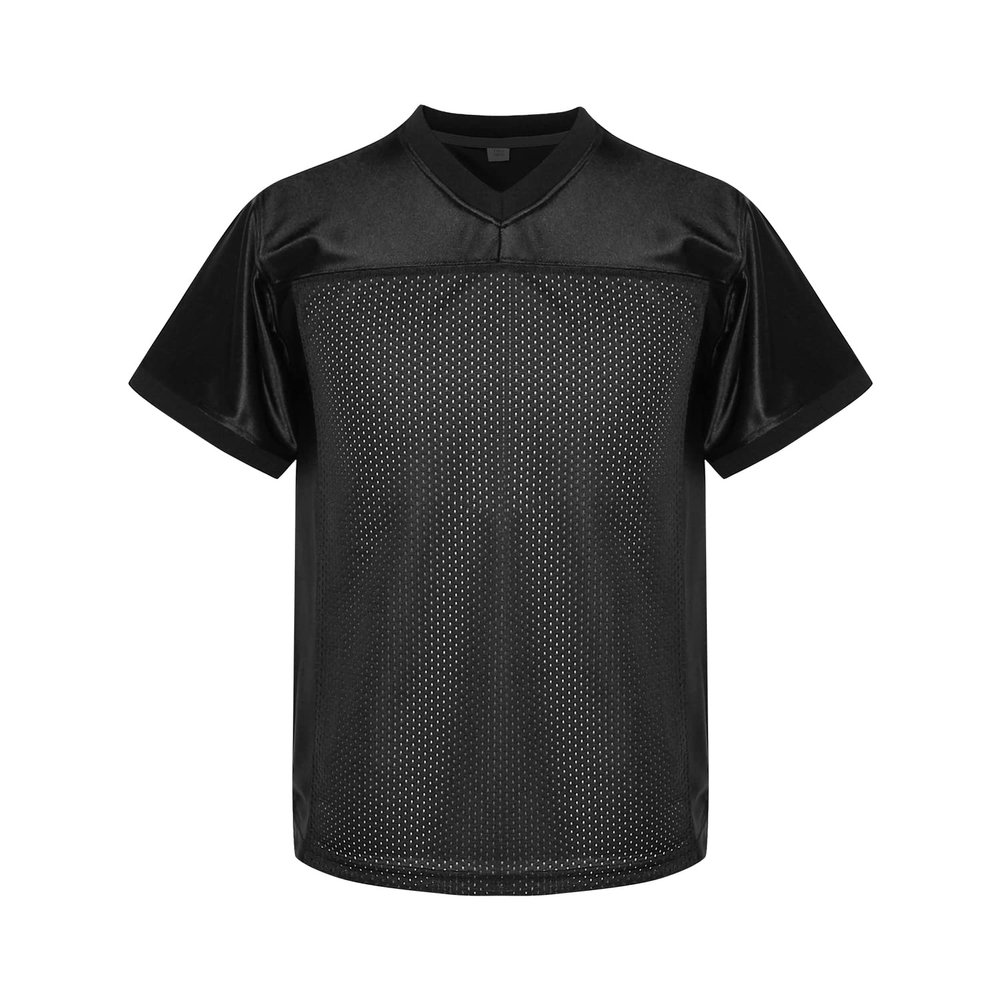 MESOSPERO Youth Football Jersey American Football Jersey Sports T-Shirt Blank Kids Football Practice Jersey (Black, L)