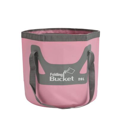 Collapsible Bucket,5 Gallon Portable Folding Water Portable Collapsible Wash Basin,Water Container Fishing Bucket for Travelling Camping Hiking Fishing Gardening (Light Pink, 20L)