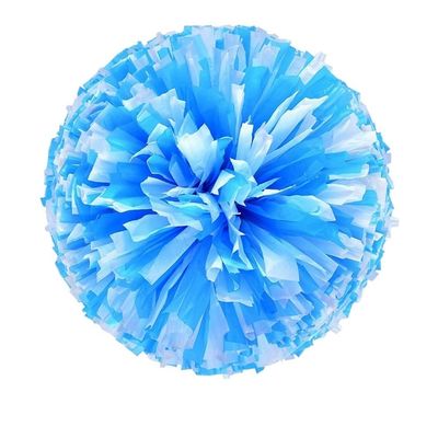 1Pc Plastic Double Hole Handle Cheerleader Pom Poms Metallic Streamer Club Sport Supplies Dance Party Club Decorator Tools (Color : 30cm-Blue White)