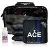 CornholeAce Legendary - Police Flag - ACE Pro Bag Kit: 4 Bags + Break-in Kit + Carry Case - Professional Cornhole Bags Dual Sided Slick Stick view 1