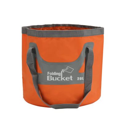 HMTRADE Collapsible Bucket,5 Gallon Portable Folding Water Portable Collapsible Wash Basin,Water Container Fishing Bucket for Travelling Camping Hiking Fishing Gardening (Orange, 20L)