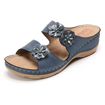 Ladmiple Women Shoes Wedges Sandals Flip Flops Sandals for Women with Arch Support for Comfortable Walk Summer Wedge Sandal Slip On Platform Sandals Shoes