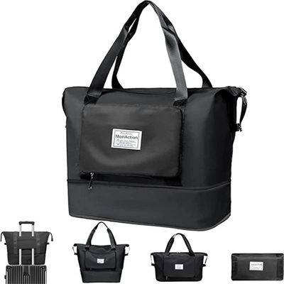 Bumblete Fitness Pack, Bumblete Large Capacity Folding Travel Bag, Dry and Wet Separation Multifunctional Sports Shoulder Bag, Upgrade Waterproof Carry on Bag (Black)
