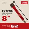 Eskimo 42900 Auger Extension, 8-Inch, Augers, Red, Steel view 4