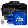 CornholeAce Legendary - Light Blue - ACE Pro Bag Kit: 4 Bags + Break-in Kit + Carry Case - Professional Cornhole Bags Dual Sided Slick Stick view 1