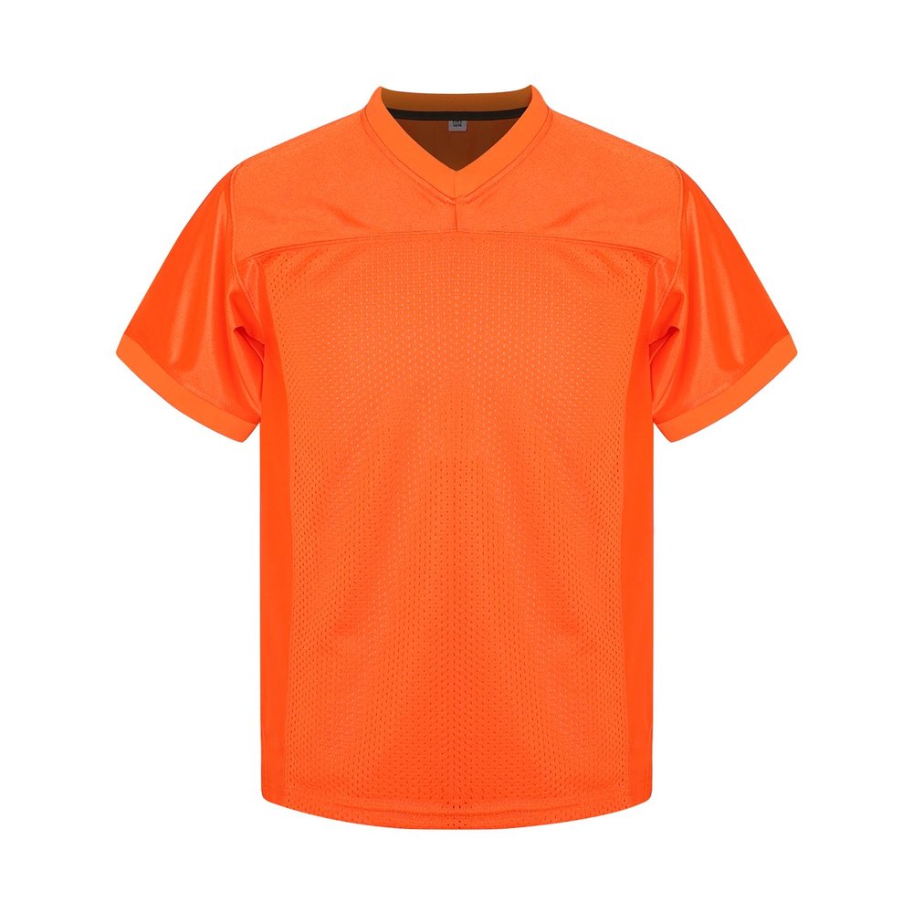 MESOSPERO Youth Football Jersey American Football Jersey Sports T-Shirt Blank Kids Football Practice Jersey (Orange, XL)
