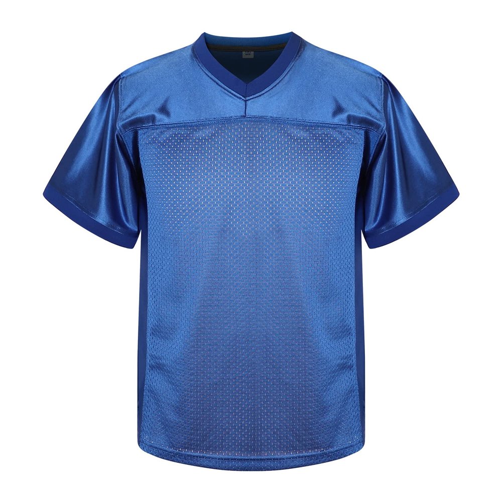 MESOSPERO Youth Football Jersey American Football Jersey Sports T-Shirt Blank Kids Football Practice Jersey(Small,Blue)