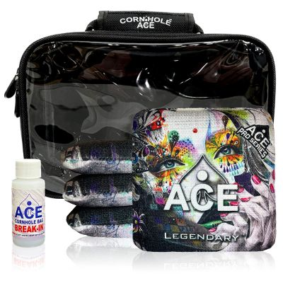 CornholeAce Legendary - Artistic Woman - ACE Pro Bag Kit: 4 Bags + Break-in Kit + Carry Case - Professional Cornhole Bags Dual Sided Slick Stick