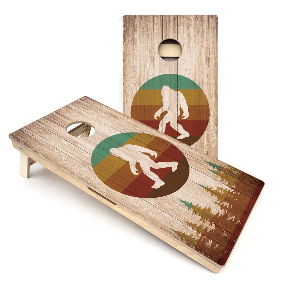 Skip's Garage Bigfoot Circle Cornhole Boards - Includes (2) Boards (NO Bags) + (2) Board Edge Lights
