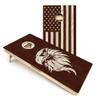 Skip's Garage Wood Eagle & American Flag Cornhole Boards - Includes (2) Boards (NO Bags) + (2) Hole Lights & (2) Edge Lights view 1