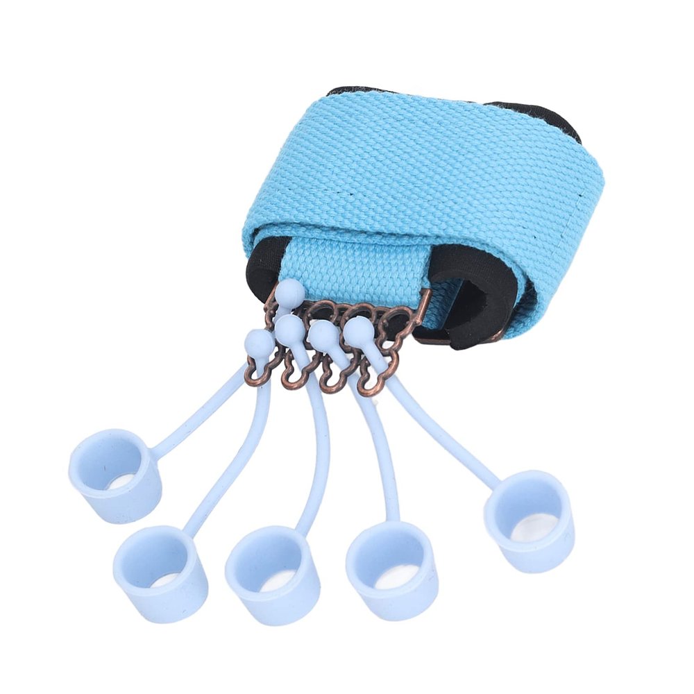 Silicone Finger Exerciser, Elastic Finger Strength Trainer Promote Hand Circulation for Baseball for Rock Climbing for Adult (Blue)