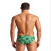 ARENA Mens Swim Brief Puzzled Team Print MaxLife Athletic Swimwear Professional Training Swimsuit Sports Bathing Suit, Black/Green Multi, US Size 26 view 2