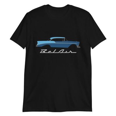 JG Infinite 1956 Chevy Bel Air Harbor Blue Antique Car Collector Cars 56 Belair T-Shirt