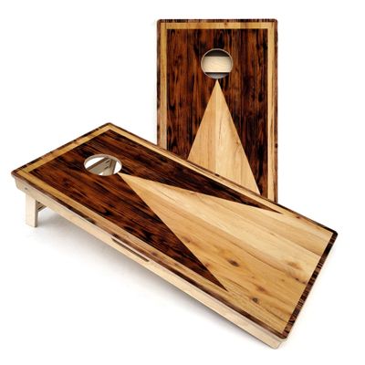 Skip's Garage Wooden Triangle Cornhole Boards - Includes (2) Boards (NO Bags) + (2) Board Edge Lights