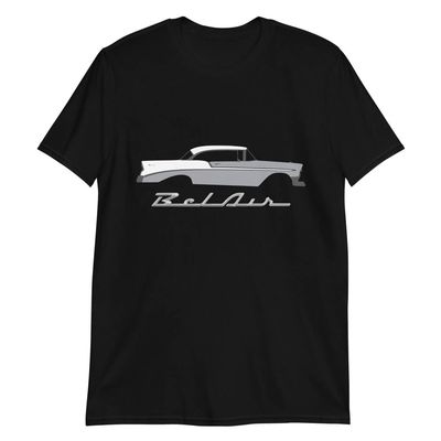 1956 Chevy Bel Air Dawn Gray & Ivory Antique Car Collector Cars 56 Belair T-Shirt