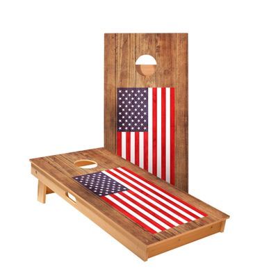 Skip's Garage American Flag Cornhole Boards - Includes (2) Boards (NO Bags) + (1) Black Carrying Case