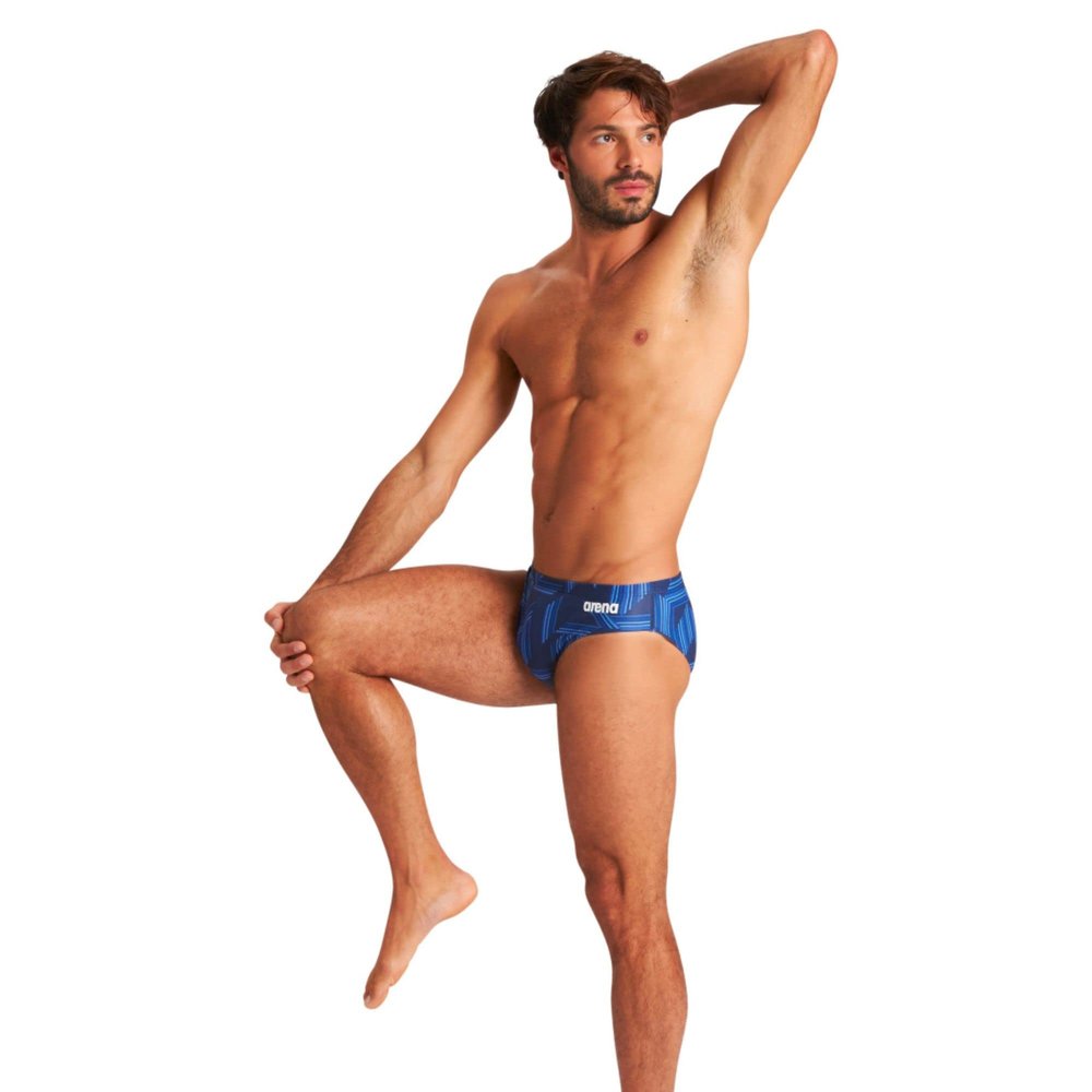 ARENA Puzzled Swim Briefs for Boys and Men- Brief Style Swimsuit for Swimming Practice, Casual or Competitive Swimwear