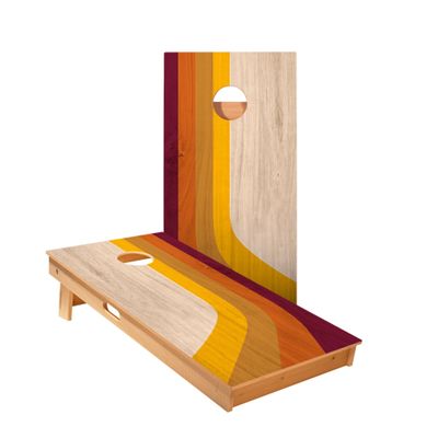 Swashed Stripes Cornhole Boards - Includes (2) Boards (NO Bags) + (2) Board Hole Lights
