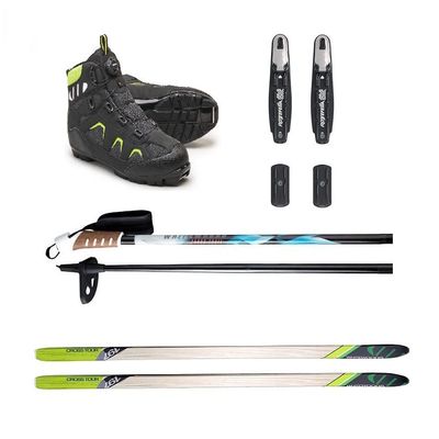 Whitewoods Adult 802 Moz-Lacing NNN Cross Country Ski Package, 177cm - for Skiers 121-150 lbs. (EU Boot Size: 45)