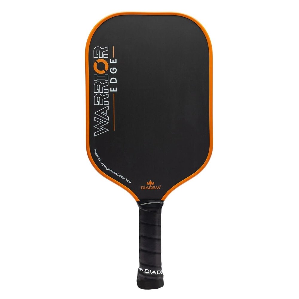 Diadem Warrior Edge Pickleball Paddle | Etched Carbon Face for Max Spin, 16mm Aero Guard, Comfort Max Grip, 16mm Honeycomb Core, Midweight 8oz | Indoor/Outdoor | USAPA Approved, Orange