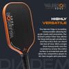 Diadem Warrior Edge Pickleball Paddle | Etched Carbon Face for Max Spin, 16mm Aero Guard, Comfort Max Grip, 16mm Honeycomb Core, Midweight 8oz | Indoor/Outdoor | USAPA Approved, Orange view 4