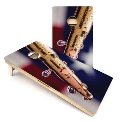 Skip's Garage Up-Close Bullet Cornhole Boards - Includes (2) Boards (NO Bags) + (2) Hole Lights & (2) Edge Lights