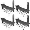 VaygWay Outdoor Folding Camping Travel Cot - Grey Lightweight Comfortable Portable Heavy Duty Foldable Cot  Sleeping Travel Bed w/Pocket - Adults and Kids  Outdoor Hiking, (Grey 4 Pack) view 1