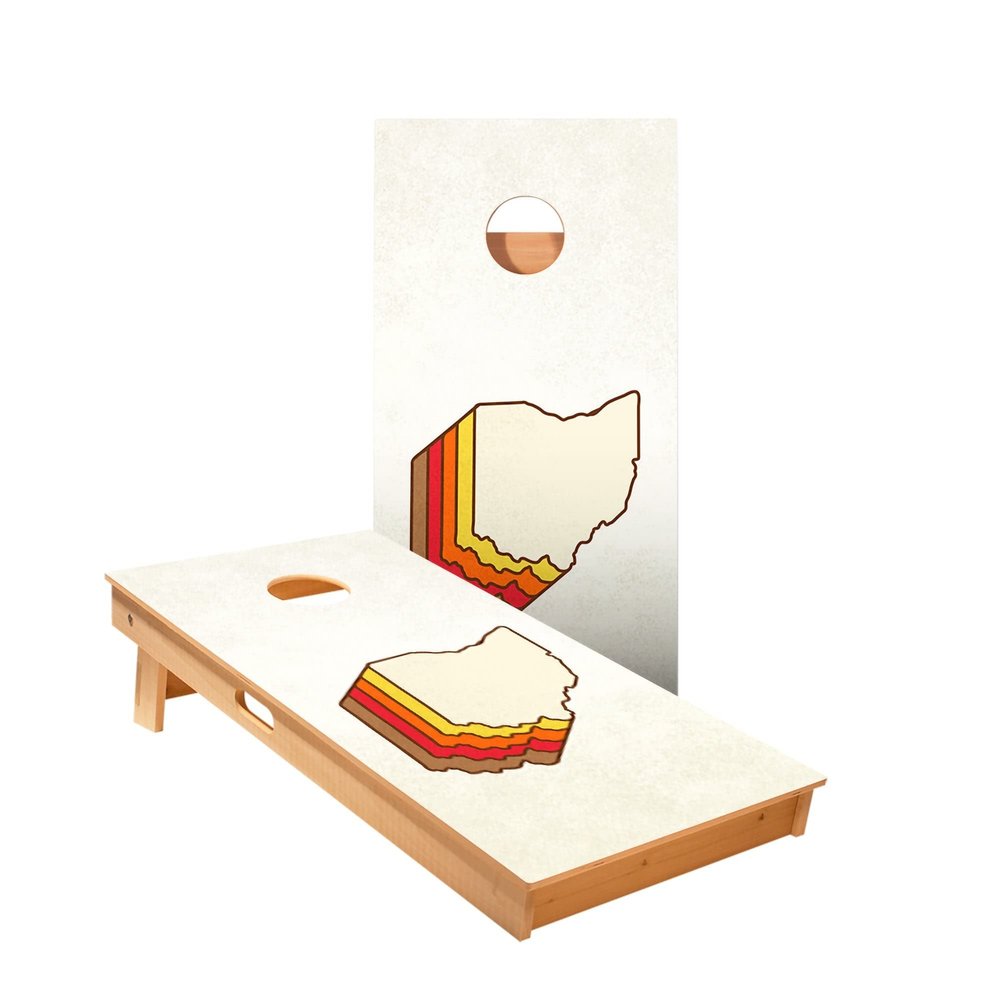 Skip's Garage Retro Ohio Cornhole Boards - Includes (2) Boards (NO Bags) + NO Additional Accessories
