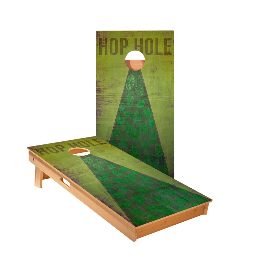 Skip's Garage Hop Hole Cornhole Boards - Includes (2) Boards (NO Bags) + (2) Board Hole Lights