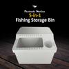 Pactrade Marine Kayak Boat White Storage Bin with 22 Fishing Baits and Lures Slots Gunwale Mounted Tackle Integrated Fillet Table Cutting Board Drink Can Knife Holders view 2