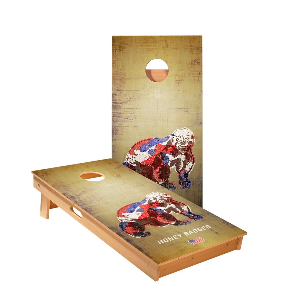 Skip's Garage Honey Bagger Cornhole Boards - Includes (2) Boards (NO Bags) + (2) Board Hole Lights