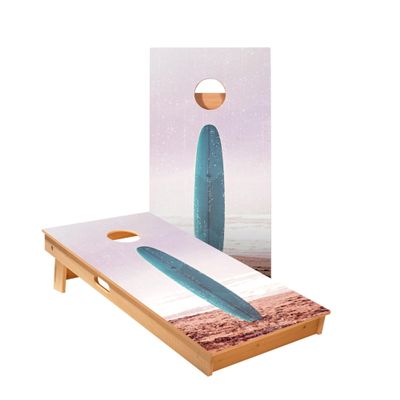 Skip's Garage Vintage Surf Board Cornhole Boards - Includes (2) Boards (NO Bags) + (2) Board Hole Lights