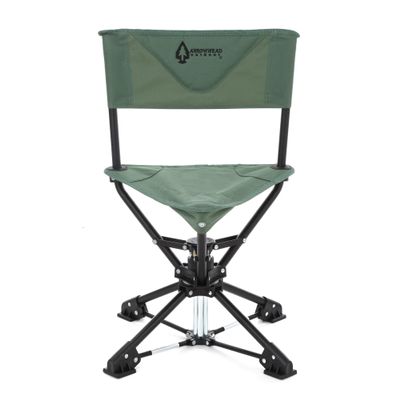 ARROWHEAD OUTDOOR 360 Degree Swivel Hunting Chair Stool Seat, Perfect for Blinds, No Sink Feet, Supports up to 450lbs, Carrying Case, Steel Frame, Fishing, High-Grade 600D Canvas