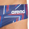 ARENA Mens Swim Brief Puzzled Team Print MaxLife Athletic Swimwear Professional Training Swimsuit Sports Bathing Suit, Navy/Red Multi, US Size 40 view 4