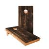 Skip's Garage Dark Wood Panel Cornhole Boards - Includes (2) Boards (NO Bags) + (2) Board Hole Lights view 1